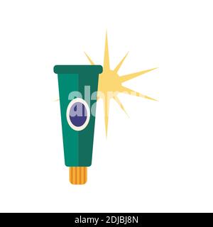 Sunscreen flat icon. Color simple element from summer tourism collection. Creative Sunscreen icon for web design, templates, infographics and more Stock Vector