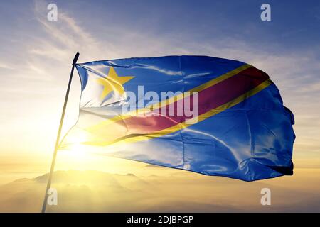 Republic of the Congo flag - realistic waving fabric flag Stock Photo ...