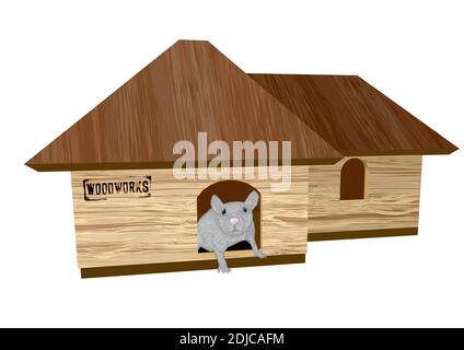house for mice isolated on white background Stock Vector