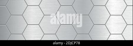 Abstract metallic background pattern with hexagons texture - Vector illustration Stock Vector