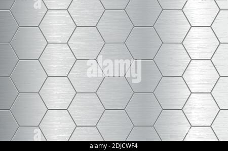 Abstract metallic background pattern with hexagons texture - Vector illustration Stock Vector
