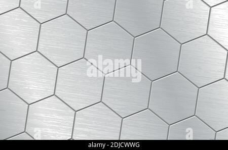 Abstract metallic background pattern with hexagons texture - Vector illustration Stock Vector