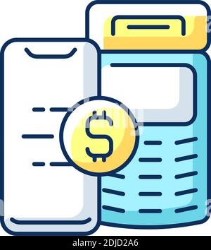 Pay service RGB color icon Stock Vector