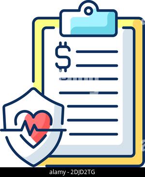 Insurance data RGB color icon Stock Vector