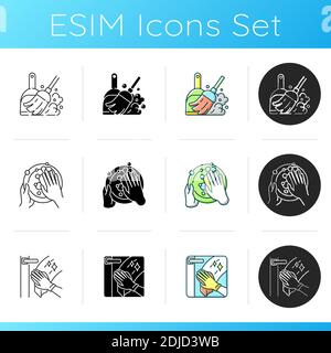 Cleaning chores icons set Stock Vector