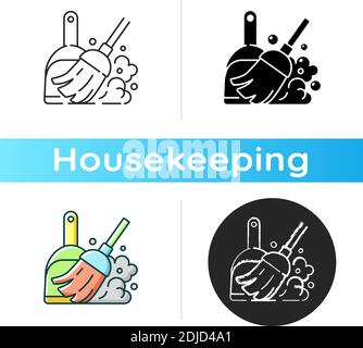 Sweeping floor icon Stock Vector