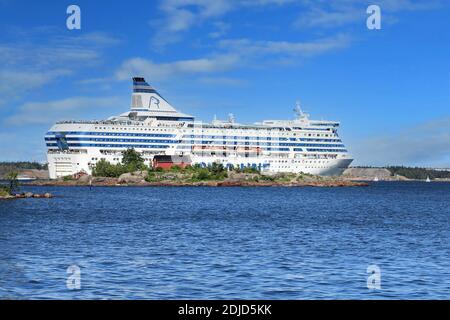 A small cruise ship of the Silja Line in a waterway near Stockholm, Sweden  Stock Photo - Alamy