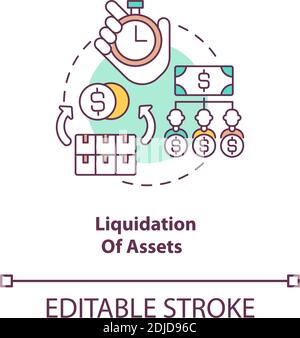Liquidation of assets concept icon Stock Vector