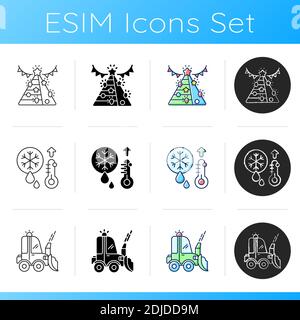 Winter cleaning service icons set Stock Vector