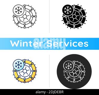 Studded tires and chains icon Stock Vector