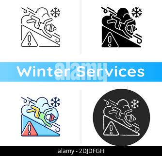 Avalanche warning sign icon Stock Vector