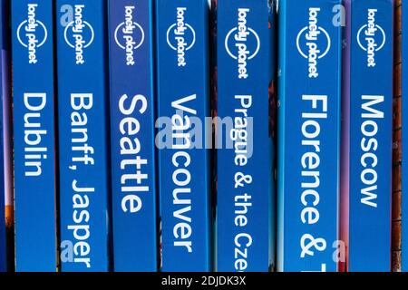 Lonely Planet travel guides. Books written in Italian. Milan, February 7th,  2019 Stock Photo - Alamy