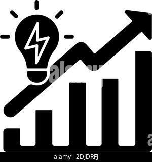Wasteful energy consumption black glyph icon Stock Vector