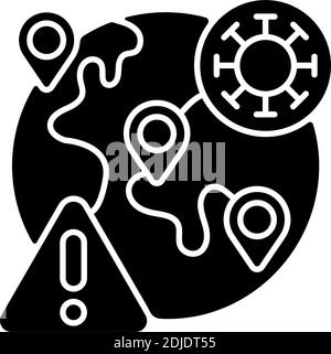 Mass diseases black glyph icon Stock Vector