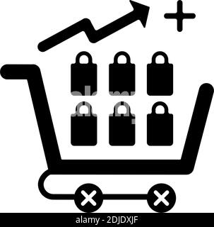 Overconsumption black glyph icon Stock Vector