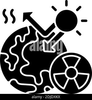 Radiative forcing black glyph icon Stock Vector