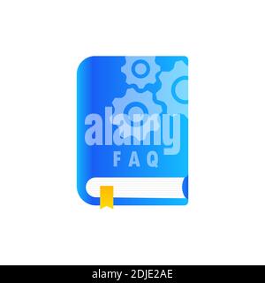 User Guide FAQ book icon. User Guide book. Flat vector illustration. Stock Vector