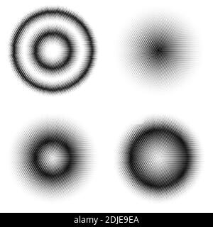 Set of Different Halftone Circles. Set of Dots. Dotted Texture on White Background. Overlay Grunge Template. Stock Vector