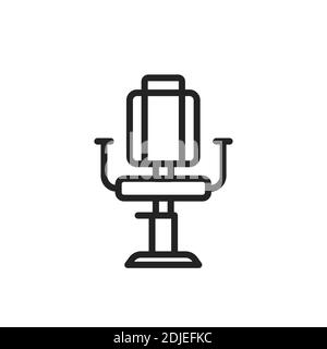 Hairdresser's chair black line icon. Isolated vector element Stock Vector
