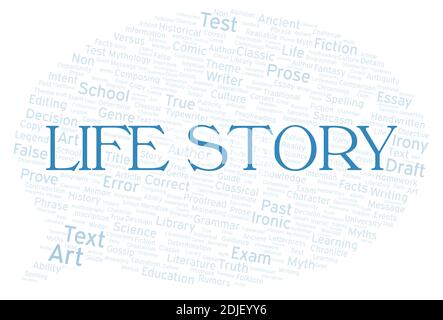 Life Story typography word cloud create with text only Stock Photo
