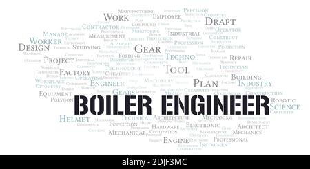 Boilermaker Text Boiler Engineer typography word cloud create with text only Stock Photo ...