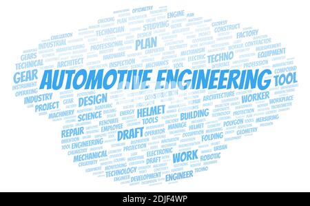 Automotive Engineering typography word cloud create with text only ...