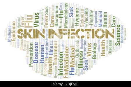 Skin Infection typography word cloud create with text only. Stock Photo
