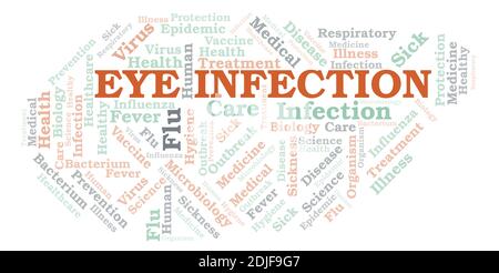 Eye Infection typography word cloud create with text only. Stock Photo