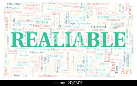Realiable typography word cloud create with text only Stock Photo