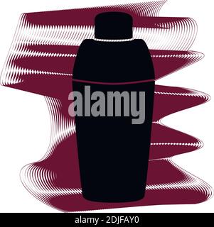 Bar shaker icon of a set. Icon on vinous ripples isolated on white backgrond. Vector EPS 10. Stock Vector