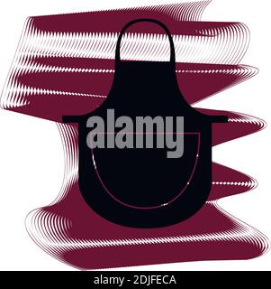 Bar apron icon of a set. Icon on vinous ripples isolated on white backgrond. Vector EPS 10. Stock Vector