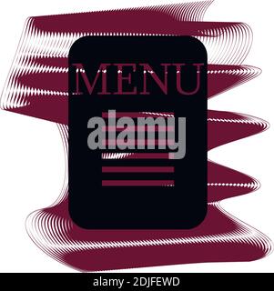 Menu icon of a set. Icon on vinous ripples isolated on white backgrond. Vector EPS 10. Stock Vector