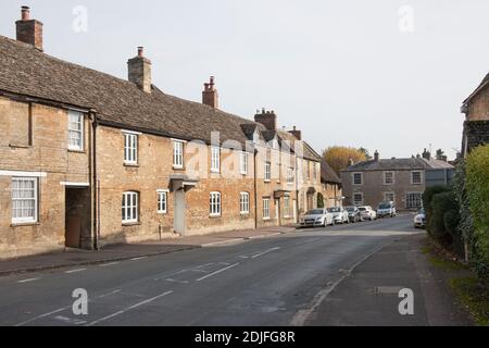 Rows of houses in Bampton, West Oxfordshire in the UK, taken 19th October 2020 Stock Photo