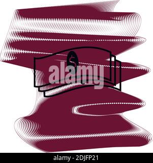 Money icon of a set. Icon on vinous ripples isolated on white backgrond. Vector EPS 10. Stock Vector