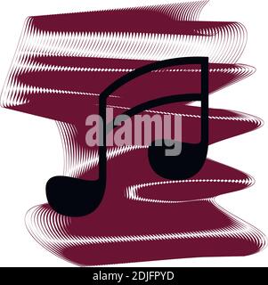 Music icon of a set. Icon on vinous ripples isolated on white backgrond. Vector EPS 10. Stock Vector