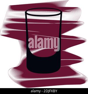 Shot drink icon of a set. Icon on vinous ripples isolated on white backgrond. Vector EPS 10. Stock Vector