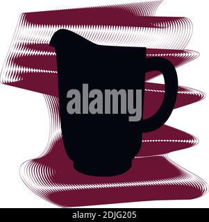 Jug of beer icon of a set. Icon on vinous ripples isolated on white backgrond. Vector EPS 10. Stock Vector
