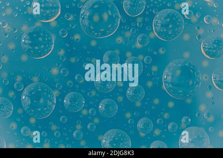 abstract selective focus colorful background with water drops. water bubbles multiple reflections. Stock Photo