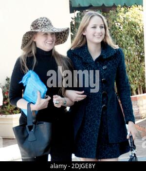 Leelee Sobieski lunches with her look-alike mother Elizabeth at Cafe Med in West Hollywood, Ca. Leelee, who is fluent in French , said  'Bonjour' to the waiting photographers as she headed to her car with her mother, a writer.02/09/06 Stock Photo