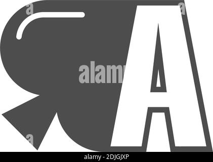 Letter A logo combined with spade icon design vector Stock Vector