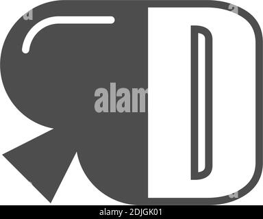 Letter D logo combined with spade icon design vector Stock Vector