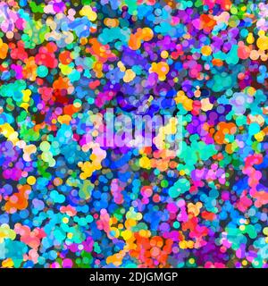 Color ink blots seamless background. Drawing in school Stock Vector
