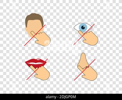 Avoid touching your face vector Stock Vector