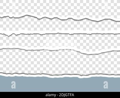 Vector illustration. Ripped paper. Torn ripped pieces Stock Vector