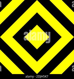 Seamless vector graphic of black diamond shapes on a yellow background. Stock Vector