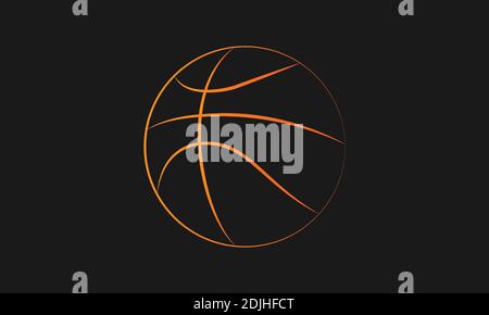 illustration of a basketball outline. Stock Vector