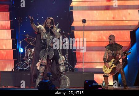 Eurovision winners Finland entry Lordi at the 2006 Eurovision Song Contest in Athens, Greece, 5/19/06 Stock Photo