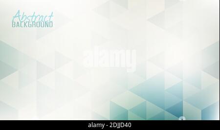 Simple abstract pale geometric pattern with green blue triangles on grey. Subtle vector background Stock Vector