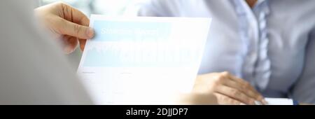 Office workers are studying documents at work Stock Photo