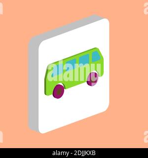 van Simple vector icon. Illustration symbol design template for web mobile UI element. Perfect color isometric pictogram on 3d white square. van icons Stock Vector